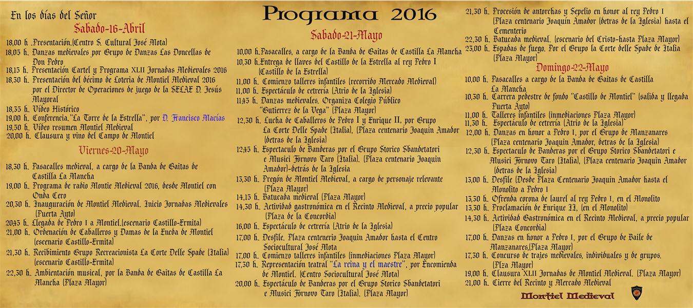Diptico Jornadas Medievales 2016